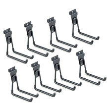 Slatwall Accessories, Black Slatwall Hooks, Garage Utility Hooks for Slatwall, 8 Pack U Hook