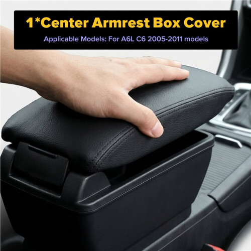 Capa da Caixa Do Apoio de Braço Central 4F0864245 Compatível com para  A6L C6 2005-2011, Preto 1