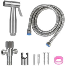Toilet Bidet Faucet Handheld Sprayer Stainless Steel Bathroom Hand Bidet Sprayer Set Hose Self Cleaning Shower