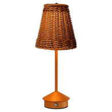 Cordless Table Lamp,Small Lamps with 3 Colors Dimmable Rechargeable Rattan Light,for Bedroom Living Room Offices