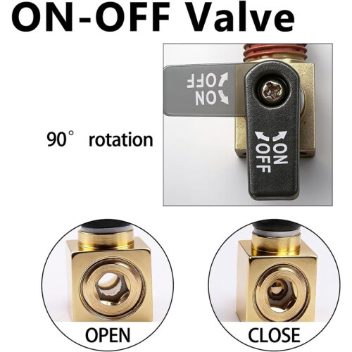 Válvula de Drenagem de Latão para Compressor de Ar - Válvula de Esfera com Rosca Macho NPT de 1/4" - Acessórios para Compressor de Ar 2