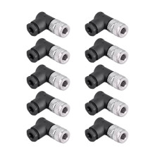 Lot de 10 Connecteurs de Capteur M8 Étanches, Coudés et Filetés, 4 Broches, pour Appareils Électroniques (Fiche Femelle)