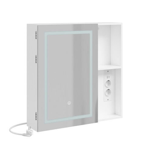 SoBuy Ντουλάπι Μπάνιου BZR239-E-W Λευκό 60x15,5x60cm MDF LED