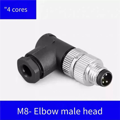 10pcs M8 Sensor Connectors Waterproof Angle Screw Threaded Coupling 4pin for Electronics Male Plug 1