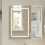 SoBuy Ντουλάπι Μπάνιου BZR239-E-W Λευκό 60x15,5x60cm MDF LED 11