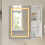SoBuy Ντουλάπι Μπάνιου BZR239-E-W Λευκό 60x15,5x60cm MDF LED 12