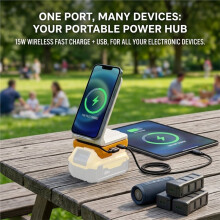 Adaptador de Fuente de Alimentación de Cargador Inalámbrico para Batería para , Cargador USB Rápido, Estación de Soporte para Teléfono para