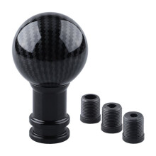 Car Gear Shift Knob Round Style Universal Fit for Manual and Automatic Transmissions Carbon Fiber Pattern Finish
