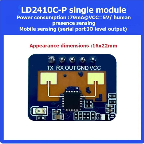 6Pcs 24G MmWave HLK-LD2410C Presence  Sensor Module Human Presence  Sensor Motion Detection Module