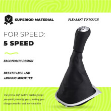 Car Manual Transmission 5 Speed Leather Gear Shift Knob with Gaiter Boot Cover for Clio 4 IV 2012-2020