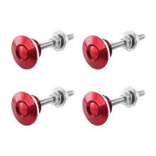 4-Delige Universele Aluminium Drukknop Snelle Ontgrendeling Auto Voorbumper Motorkap Pin Motor Motorkap Slot voor Racing Rood
