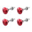 4pc Universal Aluminum Push Button Quick Release Car Front Bumper Hood Pin Engine Bonnet Lock for Racing Red 1