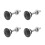 4pc Universal Aluminum Push Button Quick Release Car Front Bumper Hood Pin Engine Bonnet Lock for Racing Black 1
