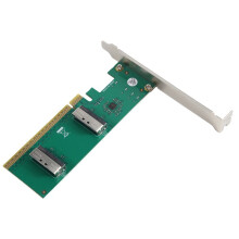 PCI Express 5.0 X16 Naar Twee MCIO Uitbreidingssplitkaart Adapter Bifurcatie HBA U.2 NVME Breakout Bord