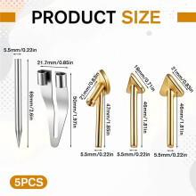 5 Pack Copper Plastic Welding Tips Triangle Smoothing Tip Replacement Set for Plastic , Car Bumper & Kayak Repair