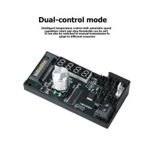 DC12V 5A 6-Channel PWM Fan Speed Controller Digital RPM Display Interface Manual Adjust PC Case Fan Regulator Hub