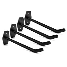 4pc Heavy Duty Garage Hooks - 88Lbs Capacity Anti-Slip Coating,Carbon Steel Wall-Mounted Tire Storage System Black
