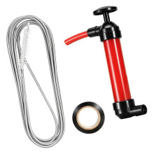 AC Drain Cleaning Kit - Manual Suction Pump with 6M Wire Brush for Condensate Maintenance & Clog Removal