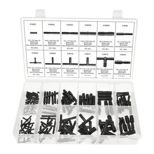 Car Hose Connector Assortment Reducer Set Plastic Straight T Piece Connectors for Cooling Systems Engine-Feed Systems