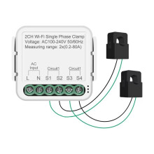 WiFi Electricity Clamp Bidirectional Meter with Buzzer Alarm for Threshold App Monitor Export Import Power