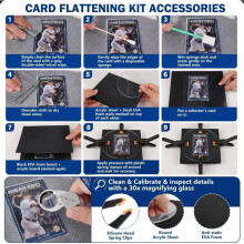 Kit de Limpeza de Cards Colecionáveis, Kit de Acessórios para Alisar e Cuidar de Cards Esportivos com Classificação PSA e Bordas Planas.