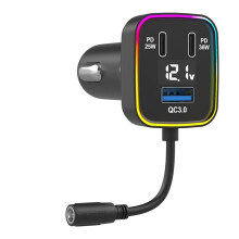 3-in-1 Autoladeradapter voor Starlink  -Voedingskabel, Sigarettenaanstekeradapter met Digitaal Display voor Vrachtwagens en Auto'S