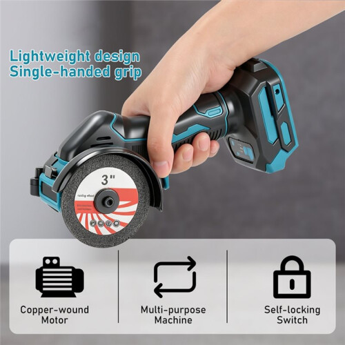 Esmerilhadeira Angular  Sem Fio 3 Polegadas, 21 V, 20.000 RPM, Ferramenta Elétrica Portátil para Polimento e Corte, Compatível com