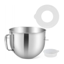 7QT Stainless Steel Mixer Bowl for Stand Mixers, Mixing Bowl for 7QT Lift Mixer with Handle