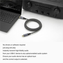 USB Typ C auf Optisches SPDIF Toslink-Audiokabel, Geflochten, Vergoldet, 24 Bit/96 KHz Digital-Stereo-Adapter für Soundbar und TV