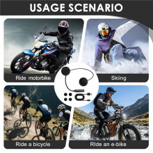 Motorcycle Helmet Headset Mic 16 Hour Battery Life, Handsfree, Microphone and Call Control, Noise Cancellation