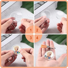 50 Sets Acrylic Photo Keychain with Tassels, DIY Custom Insert Photo Keyring Clear Blank Picture Keyring