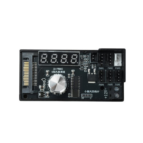 DC12V 5A 6-Channel PWM Fan Speed Controller Digital RPM Display  Interface Manual Adjust PC Case Fan Regulator Hub