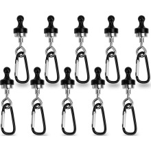 10pcs Outdoors Tent Camping Light Hook Magnet Bearing Hanger with Mountaineering Buckle Multipurpose Magnetic Hooks