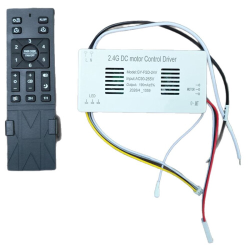 2.4G Bedroom Ceiling Fan Light Wide Voltage Driver 6-Speed Adjustable Remote Control Inverter Controller AC90-265V