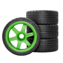 RED SPIDER 1/7 WRC Rally Tires & Wheel Rims Flat Racing Tires for , X3, for 7303,RC Cars Green