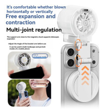 Magnetic Folding Small Fan Powerful Cold Air for Rapid Cooling with Soft Fill Light Portable Handheld Fan