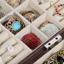 Joyero de Lujo Multicapa de Cuero con Cajón, Gran Capacidad para Pendientes, Anillos y Collares, Color Verde