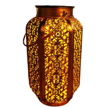 Retro Żelazna Lampa Wisząca LED Zasilana Energią Słoneczną, Metalowa Lampa Dekoracyjna do Ogrodu, Ścieżki i Krajobrazu