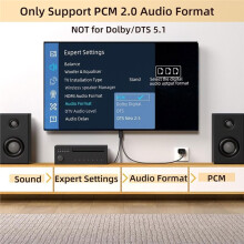 192KHz EARC/ARC to RCA Audio Converter for TV to Speaker,CEC Volume Control, Support PCM2.0, ARC to RCA Audio Extractor