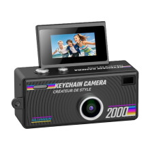 Digital Camera 180 Flip Screen Selfile Keychain Camera Retro Support Memory Card 1080P HD Very Camcorder Video DV A