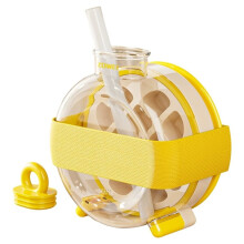 Ice Mold with Press-Type Ice Maker, No-Open-Lid Ice Maker for Home Use with High Quality,Ice Bottle Yellow