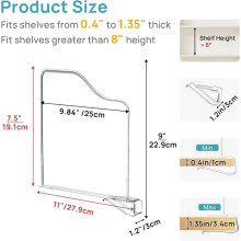 4 Pack Clear Shelf Dividers 7.5" Tall Plastic Closet Organizers for Purses Towels Books, Fit 0.4"-1.35" Shelves