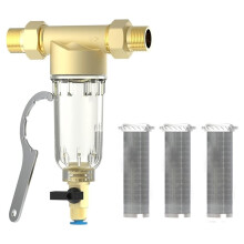 Spin-Down Sediment Filter with 1" MNPT & 3/4" FNPT Dual Thread Includes 3/4" MNPT Adapter,40/100/200 -Mesh