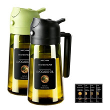 16oz/470ml Olive Oil Dispenser for Kitchen with Stickers -2 in 1 Olive Oil Sprayers for Cooking, Air Fryer, Light Proof