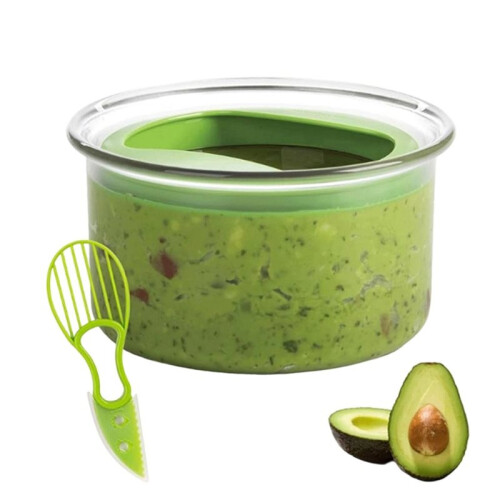 Guacamole Keeper, and Avacado Multi-Functional Cutting Tool, Avocado Container, for Guacamole, Fruit, Salad Storage