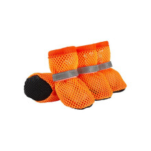 4PCS Dog Shoes for Hot Pavement - Breathable Mesh Dog Shoe for Small Medium Dogs, Dog Boots Protectors, Non-Slip Orange
