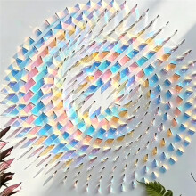 200 Bloques Acrílicos Holográficos, Láminas de Plexiglás Arcoíris de 0,79x0,79" para Manualidades DIY Art Deco