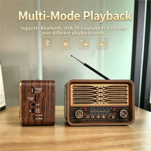Multifunction Vintage Radio Portable FM AM SW Radio Wireless Speaker Soundbar with LED Flashlight