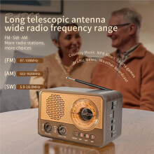 Portable Radio Rechargeable FM AM SW Full Band Radio Receiver Wireless Speaker Music Box with LED Flashlight