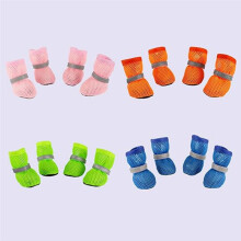 4PCS Dog Shoes for Hot Pavement - Breathable Mesh Dog Shoe for Small Medium Dogs, Dog Boots Protectors, Non-Slip Orange